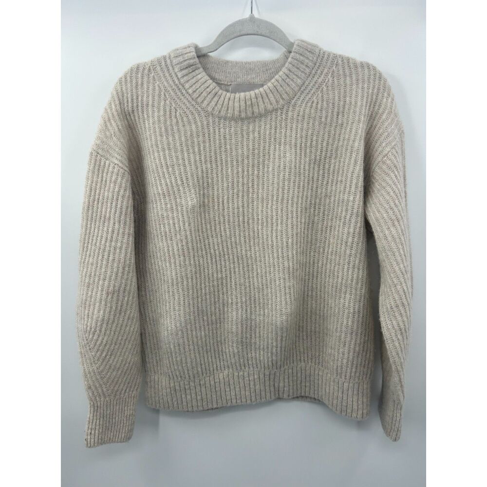 Everlane Cocoon Crew Almond Alpaca Wool Blend Crewneck Sweater Women's Size S